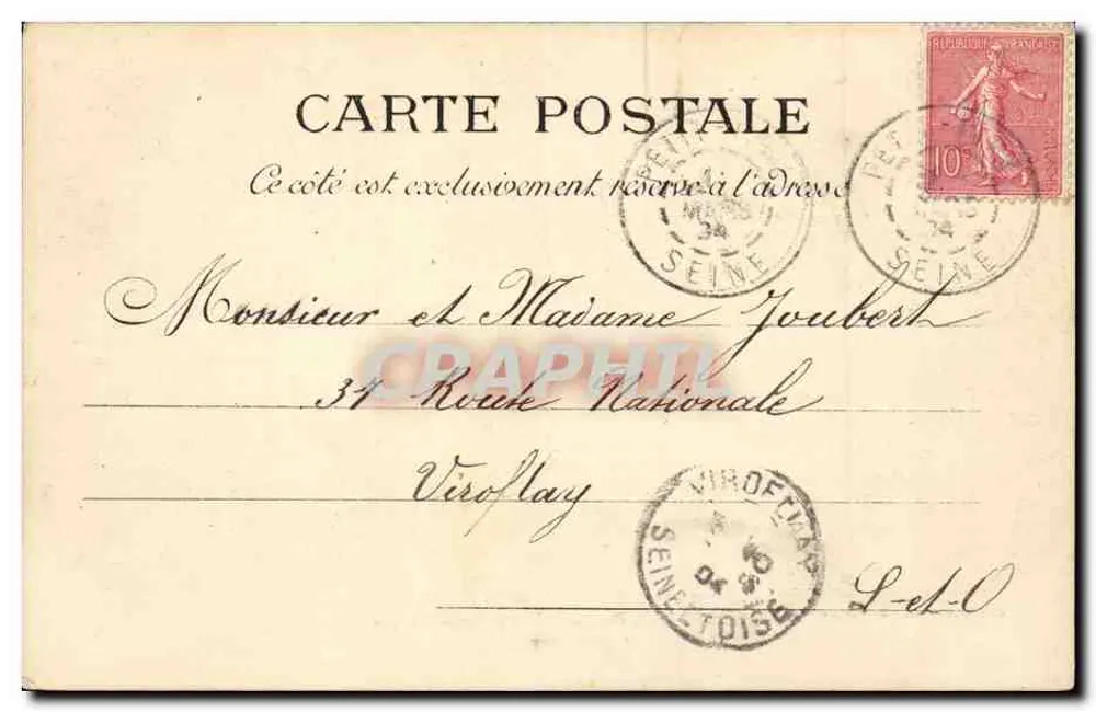 Paris — A Place des Vosges — L. J. & C°, Angoulême-Paris - Verso