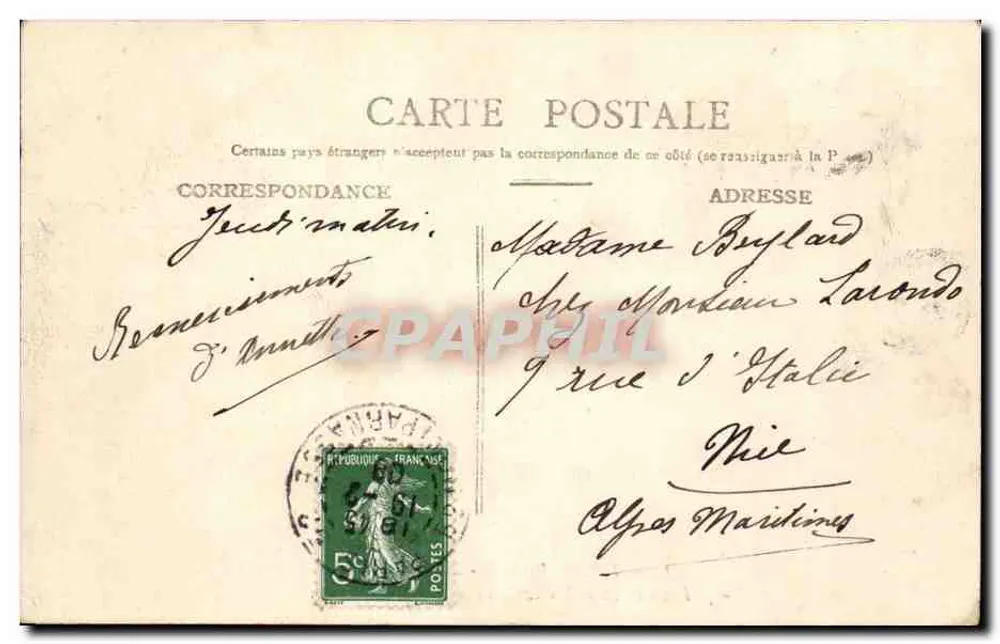 Denkmal für die Toten von Bartholomée — Paris — Père Lachaise — C.J. 180 - Rückseite