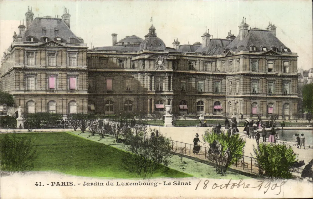 Paris - Jardin du Luxembourg - Der Senat - 18. Oktober 1909 - Vorderseite