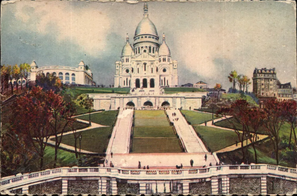 París — Sacré-Cœur y las Escaleras Monumentales — Les Éditions d'Art Yvon, París - Anverso