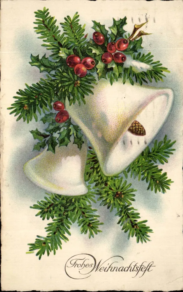 Kogelballen van Kerst en abeestakken — ivoren — uitgever niet zichtbaar - Voorkant