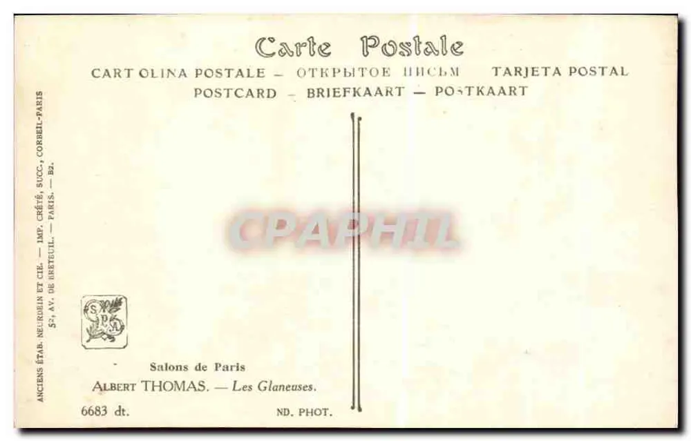 Deux femmes cueillant des fruits dans un champ — Albert Thomas — n° 6683 - Verso