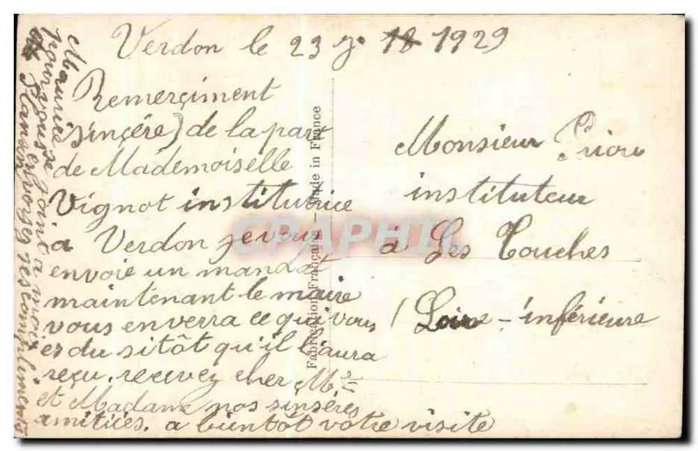 Winterlandschaft mit violetter Haus — Frohe Weihnachten — M. PARTS C. Nr. 258 - Rückseite
