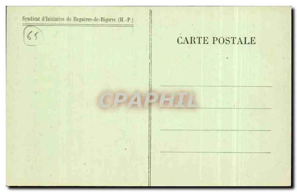 Bagnères-de-Bigorre — Cerimônia da primeira pedra do estabelecimento termal — Editor: L. Lelou (Hautes-Pyrénées) - Verso