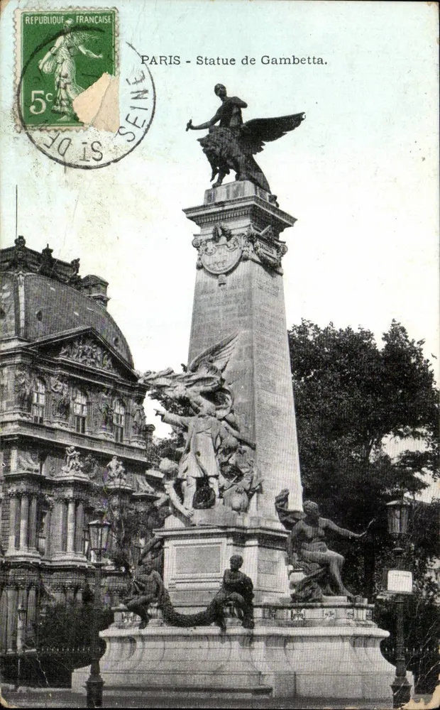 Paris - Estátua de Gambetta — editor não visível, número de série ilegível - Frente