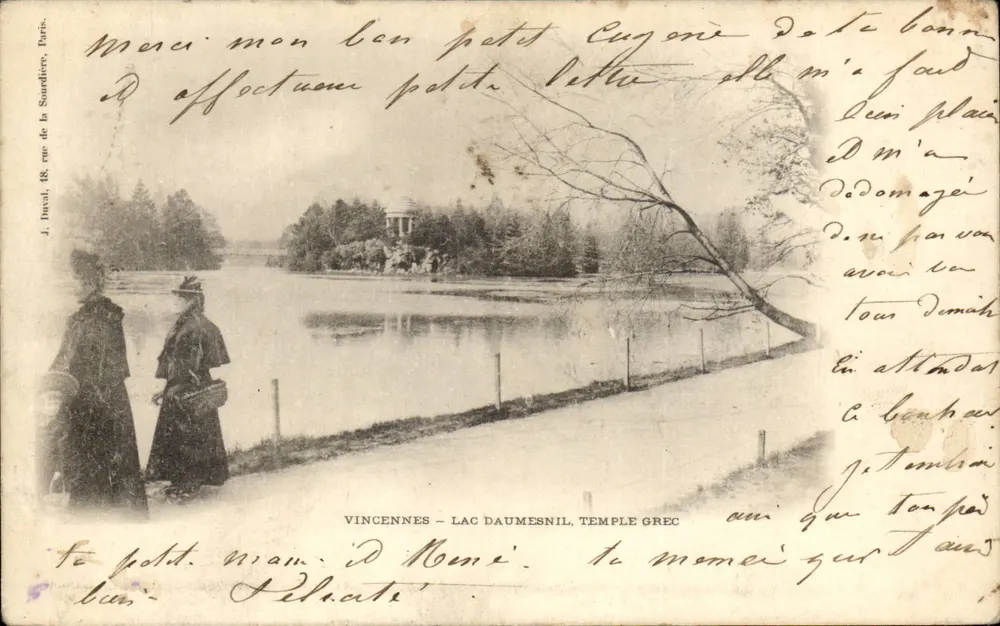 Vincennes - Lago Daumesnil, Tempio Greco — J. Inzal, 18, rue de la Sourdier, Parigi - Recto