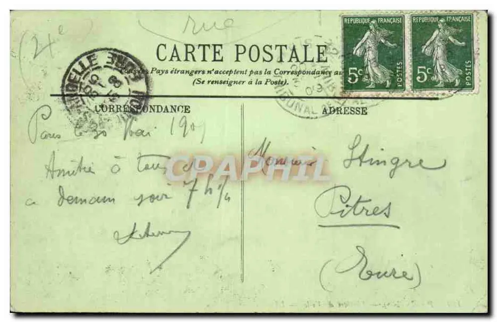 Paris (IVe) — O Hotel de Ville — LL. — N° 119 - Verso