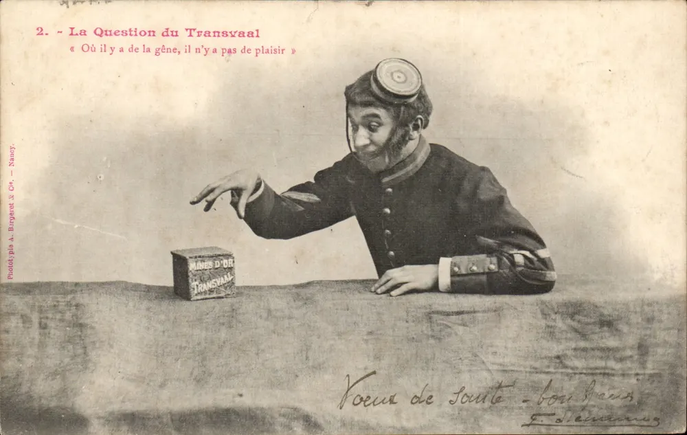 Die Frage des Transvaals — Satirischer Auftrag über Goldminen — Foto A. Bongeux & Cie, Nancy - Vorderseite