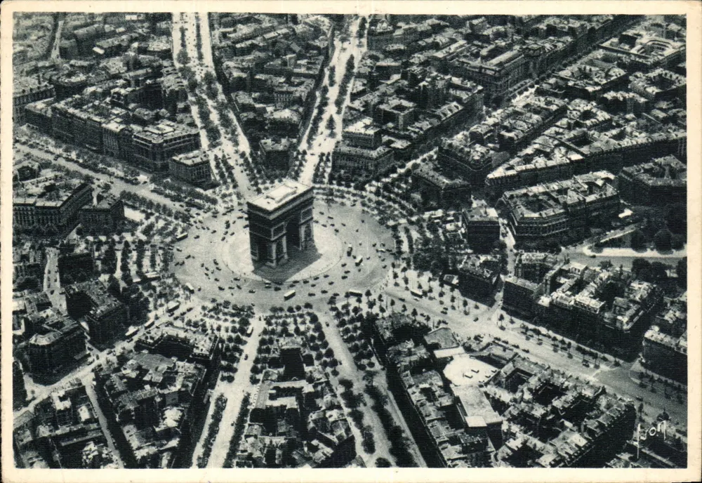 París — Arco del Triunfo y Plaza de la Estrella — JON - Anverso