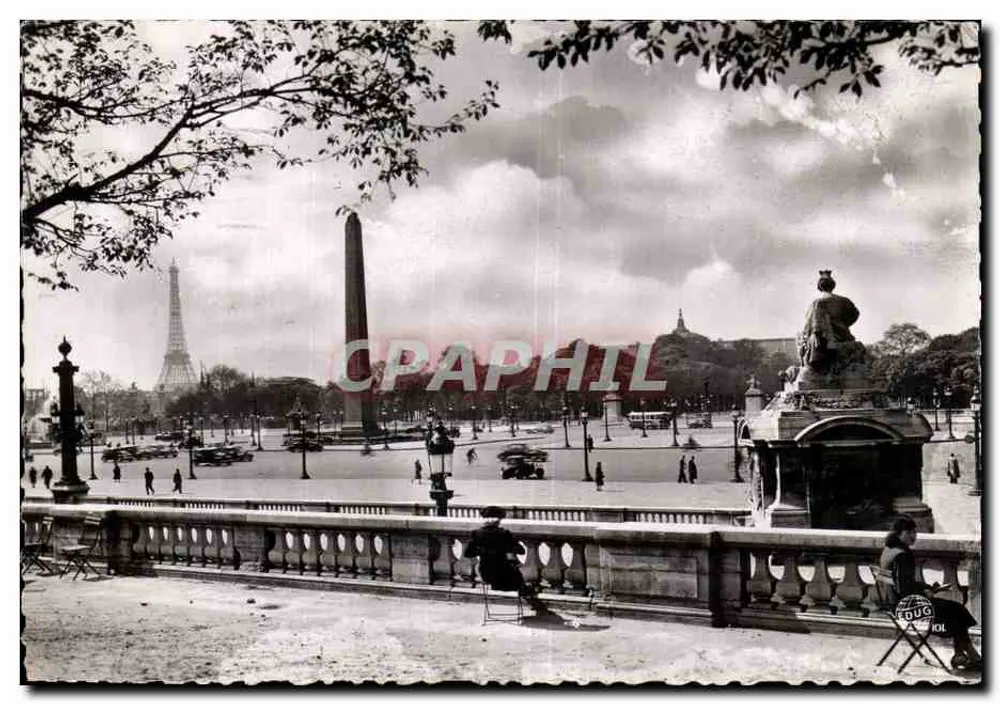 Place de la Concorde — vista com a Torre Eiffel no fundo — Éditions du Globe, n° 101 - Frente