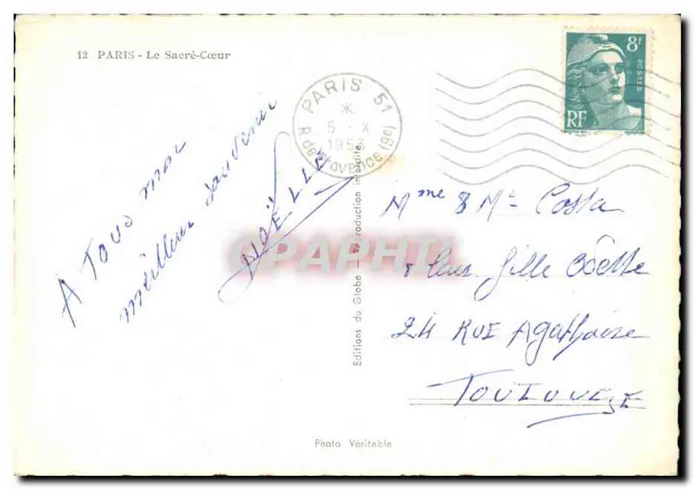 Paris - Der Sacré-Cœur — Panoramablick — Éditions du Globe - Rückseite