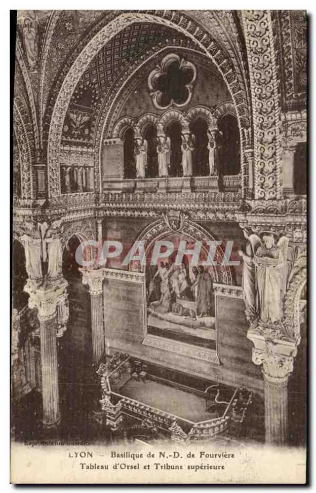 LYON - Basilika der N.-D. von Fourvière - Gemälde von Orsel und obere Tribüne - Vorderseite