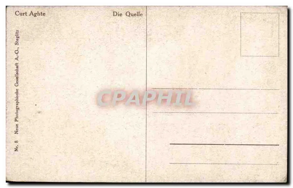 La Source — Curt Aghte, Siegitz, Serie Nr. 8 - Rückseite