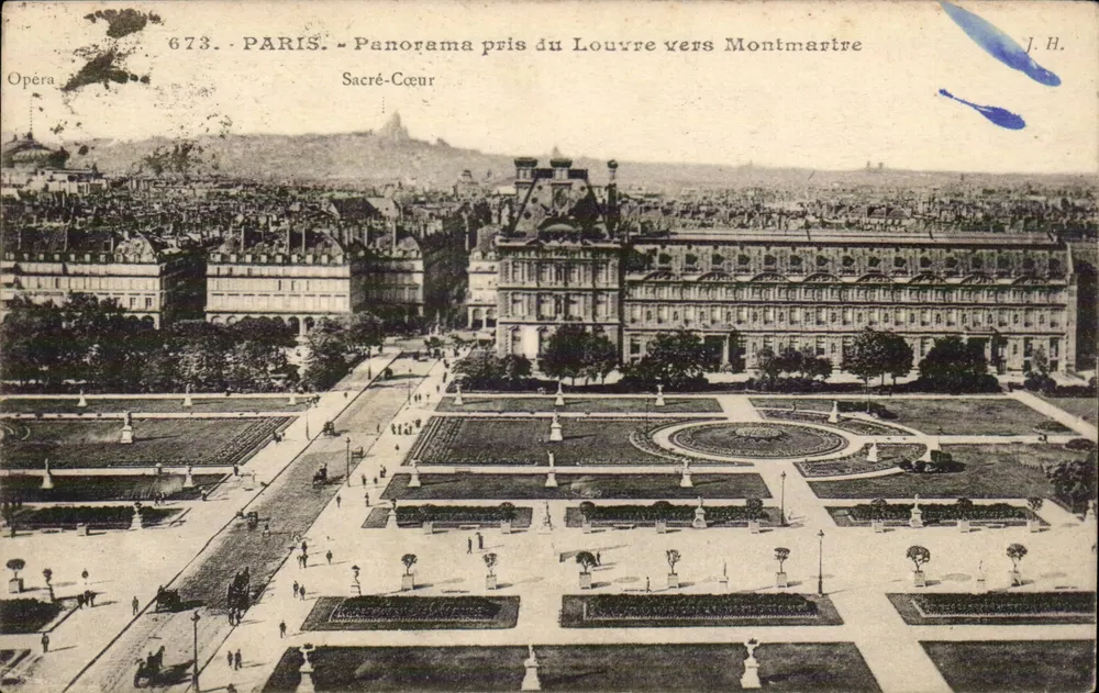 Paris - Panorama vom Louvre in Richtung Montmartre — J.H. — n° 673 - Vorderseite