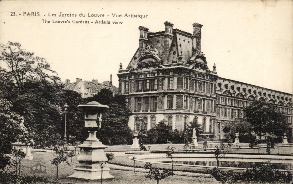 Paris - Die Louvre-Gärten - Künstlerische Ansicht - Poste Editions - Vorderseite