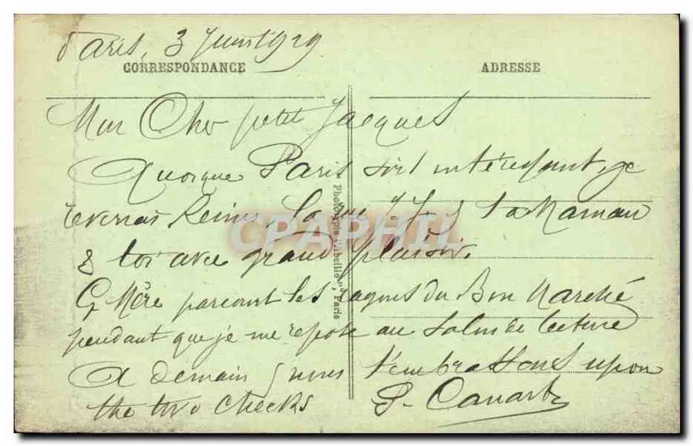 Paris - Die Louvre-Gärten - Künstlerische Ansicht - Poste Editions - Rückseite