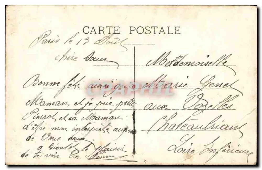 Frau im Schleier unter Lilien — A.N. PARIS n°355 — Sainte Marie - Rückseite