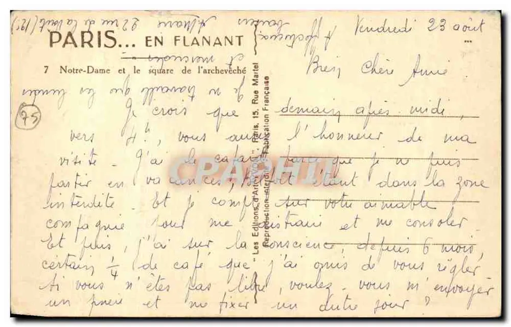Notre-Dame de Paris — Ansicht von der Seine — Verlag L. Juon - Rückseite