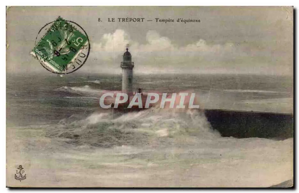Le Tréport — Tempestade de equinócio — Editor: L.P. n°8 - Frente