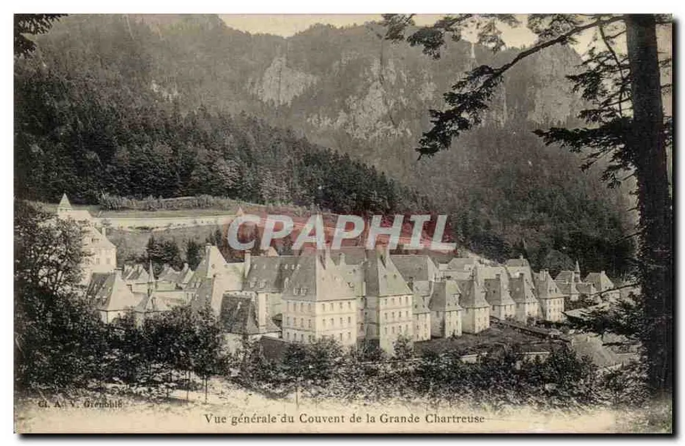 Vista geral do Convento da Grande Chartreuse — Gl. A. V. Grenoble - Frente