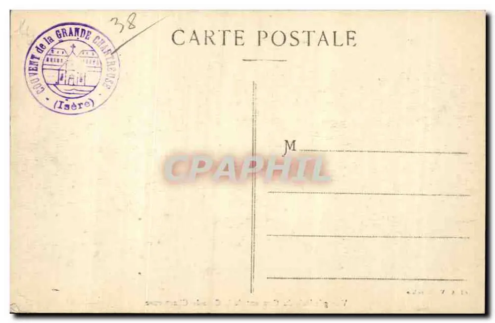 Vista geral do Convento da Grande Chartreuse — Gl. A. V. Grenoble - Verso