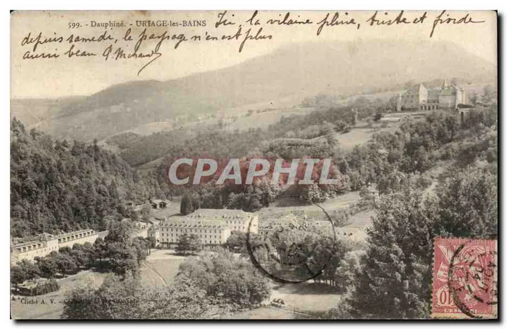 Urtage-les-Bains — Vista panorâmica do local termal — Cliché A.V. - Dauphiné, n°599 - Frente