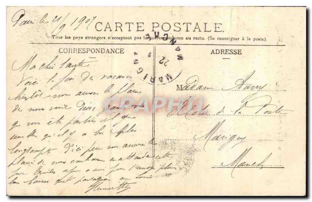 Monumento de Auguste Comte — Paris — A. C., 165, rue de Rome - Verso