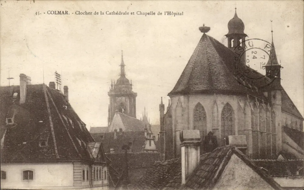Colmar - Turm der Kathedrale und Kapelle des Hospitals — n° 45 - Vorderseite
