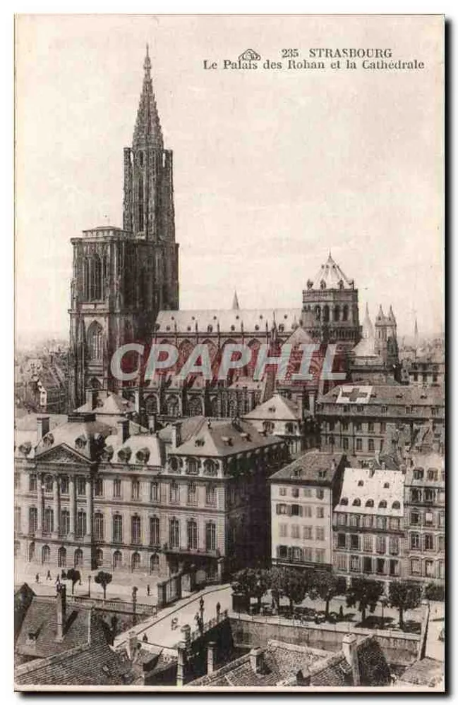 Strasbourg — Ansicht des Palastes der Rohan und der Kathedrale — Verleger: l'Académie des Arts Florentins - Vorderseite