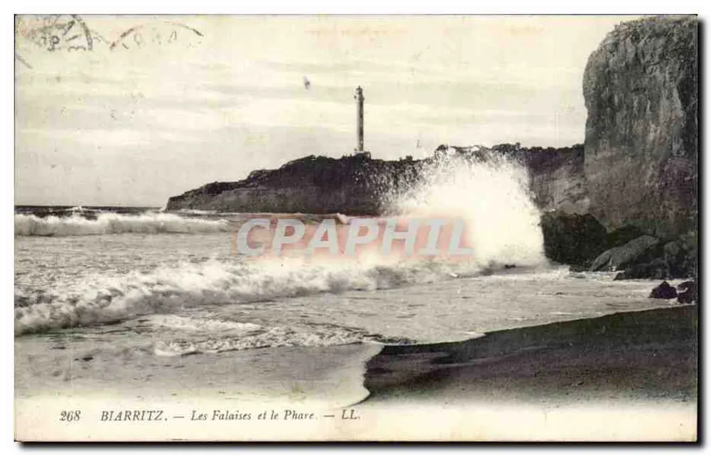 Biarritz — Die Klippen und der Leuchtturm — LL. n° 268 - Vorderseite