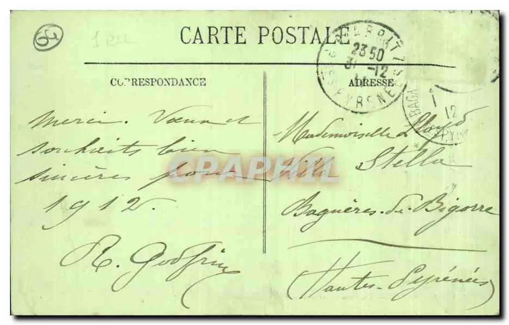 Biarritz — Die Klippen und der Leuchtturm — LL. n° 268 - Rückseite
