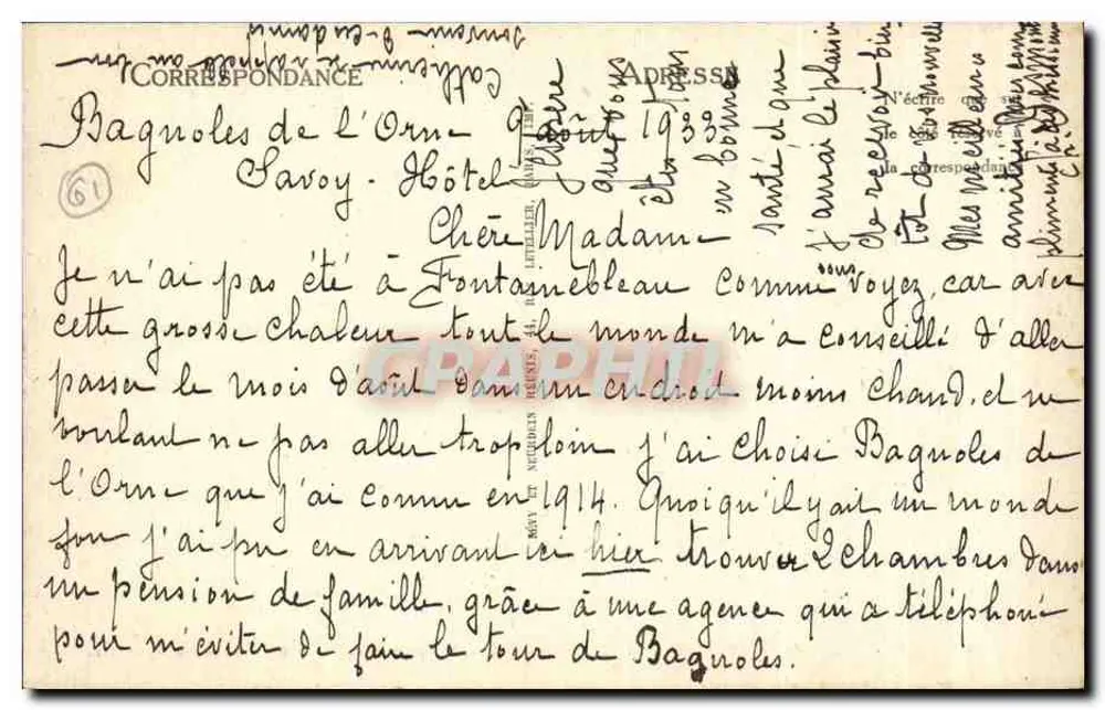 Bagnoles-de-l'Orne — O Estabelecimento Termal (Emile Boursier, Arq.) - Verso