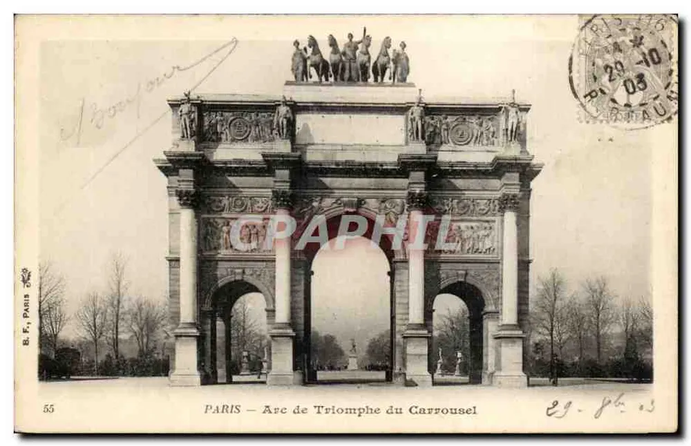 PARIS — Arco do Triunfo do Carrousel — B.F. Paris, n° 55 - Frente