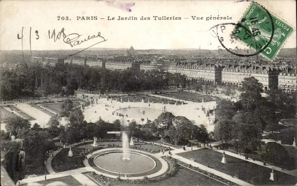 Paris — Der Tuileries-Garten — Allgemeiner Blick — unbekannter Verlag, Nr. 703 - Vorderseite