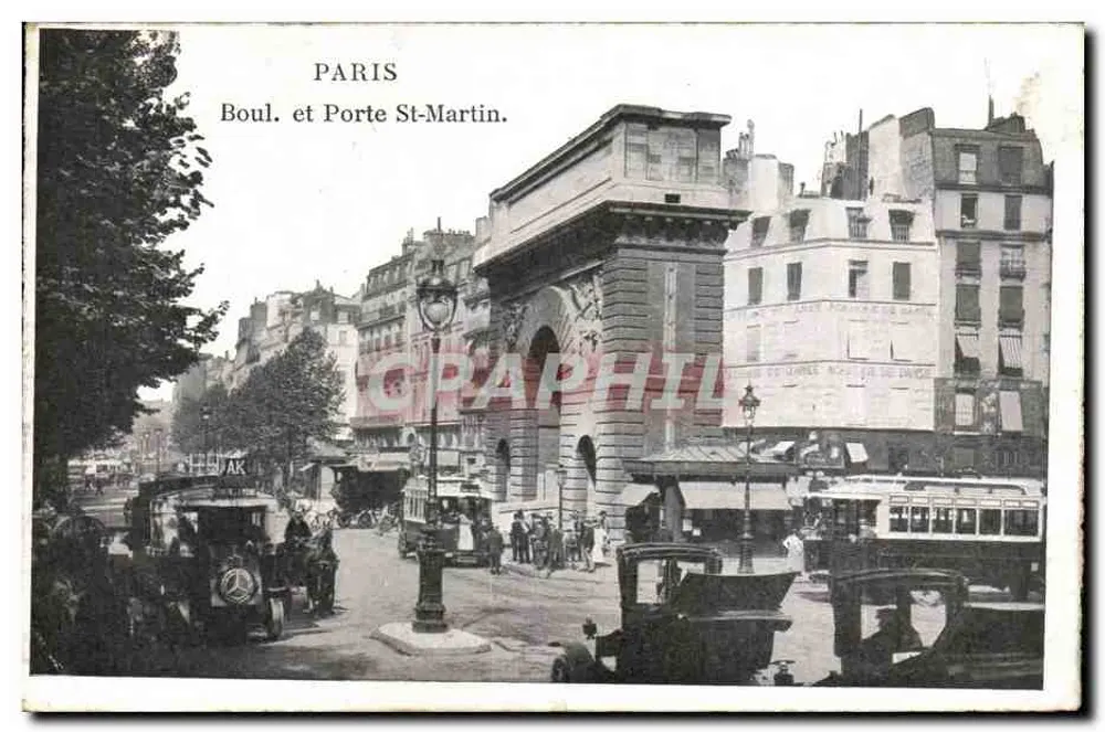 Paris — Boulevard e Porta Saint-Martin — Graphphil - Frente