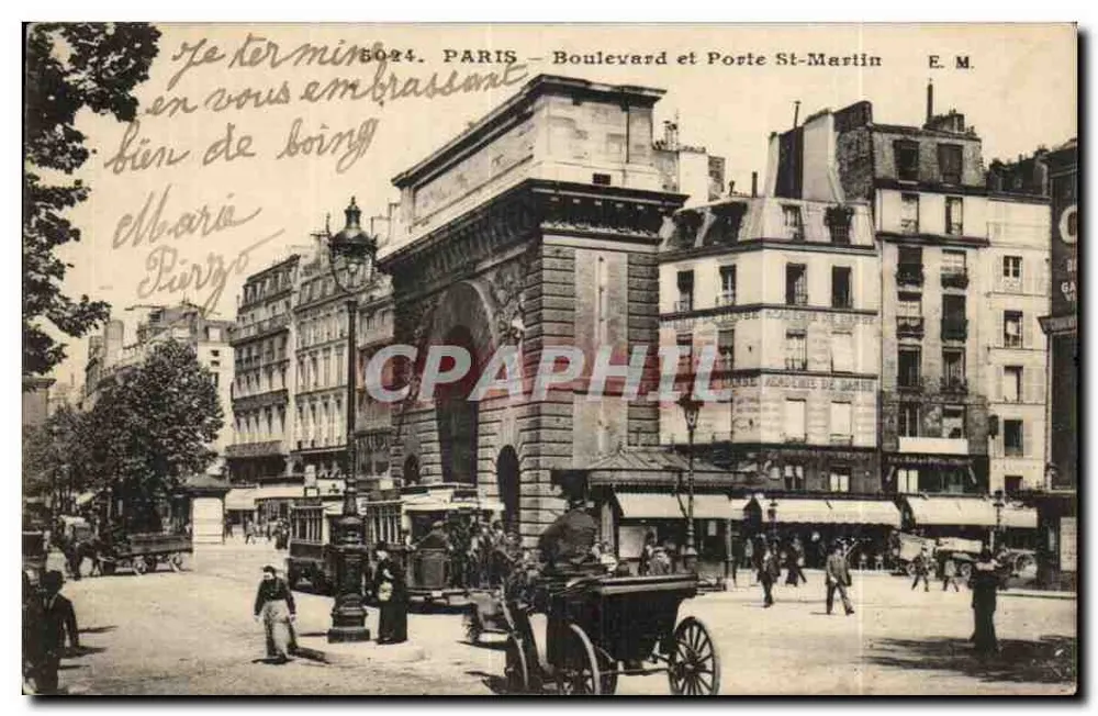 Paris - Boulevard e Porta Saint-Martin — E.M. n°5024 - Frente