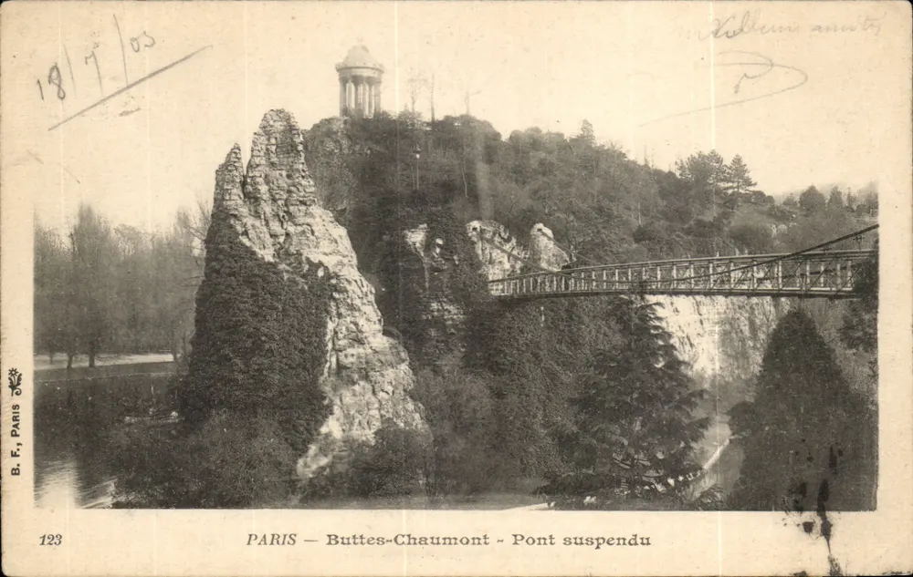 PARIS — Buttes-Chaumont — Ponte suspensa — B.F. Paris n°123 - Frente