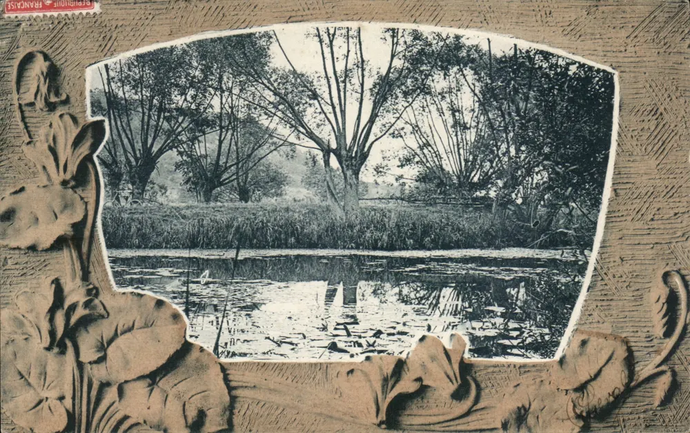 Paisagem de floresta e lago — Editor Breugnique Francês, número de série não visível - Frente