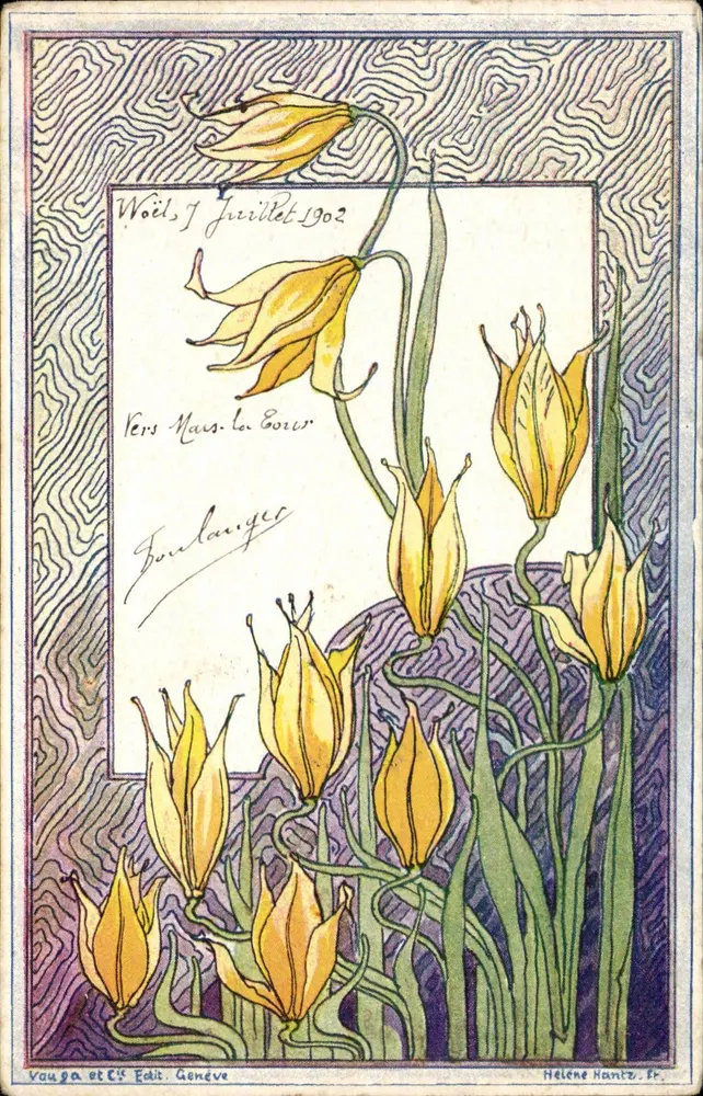 Tulipany żółte — Woëx, 1 lipca 1902 — Vaugas et Cie, Genewa - Awers