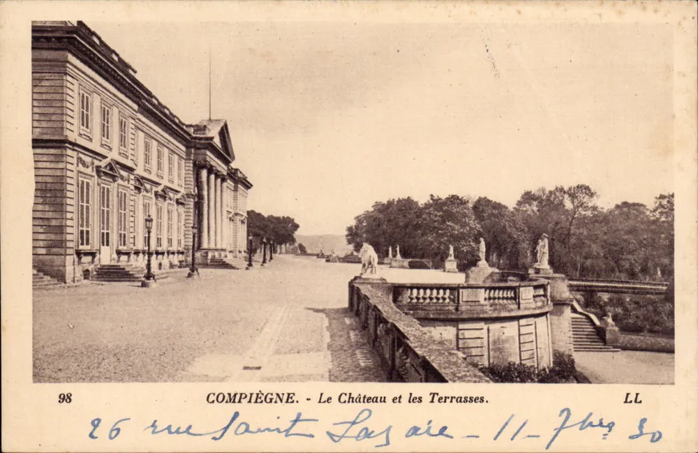 Compiègne - O Castelo e as Terrasses — LL, n° 98 - Frente