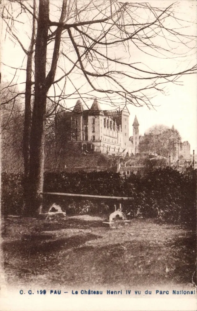 Ansicht des Schlosses Henri IV vom Nationalpark — Pau — C.G. 199 - Vorderseite