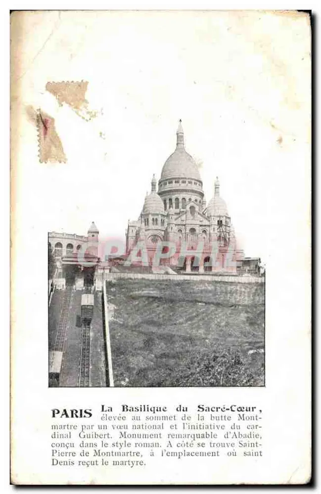 Paris - A Basílica do Sagrado Coração — editor desconhecido, número de série não visível - Frente