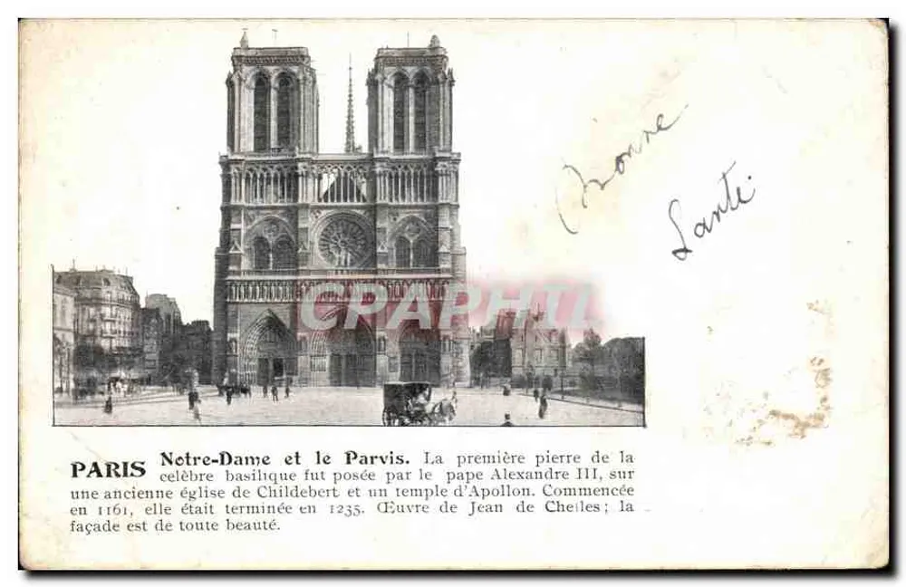 Paris Notre-Dame e o Pátio das Escadarias — editor não identificado, número de série não visível - Frente
