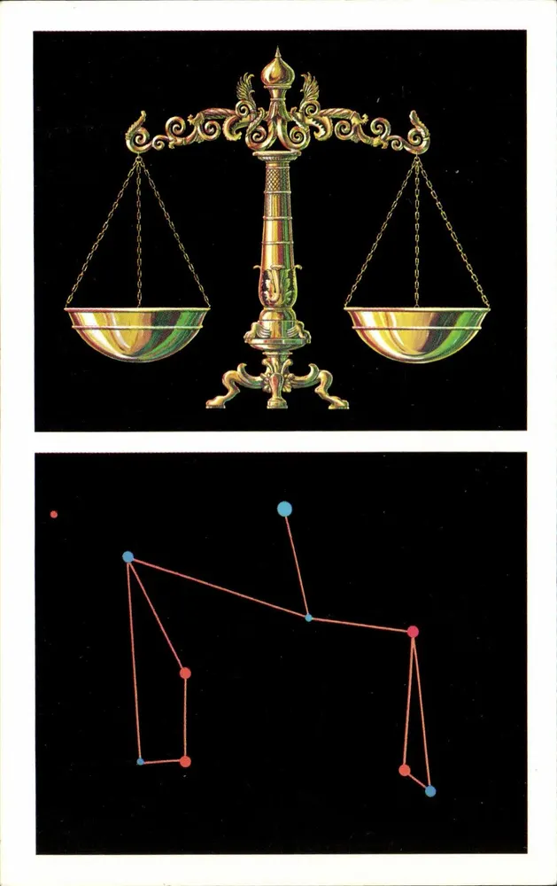 Libra — As Balanças — Publicado pelo Norton Planetarium, Salt Lake City, Utah - Frente