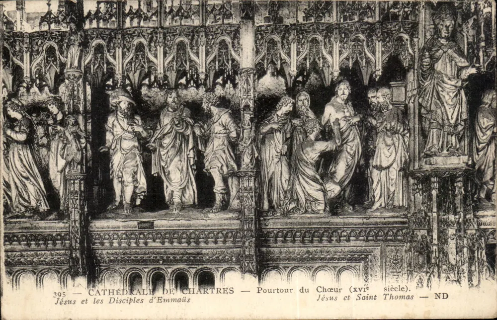 Catedral de Chartres — Poutour do Coro (século XVI) — Jesus e os Discípulos de Emaús / Jesus e São Tiago - Frente