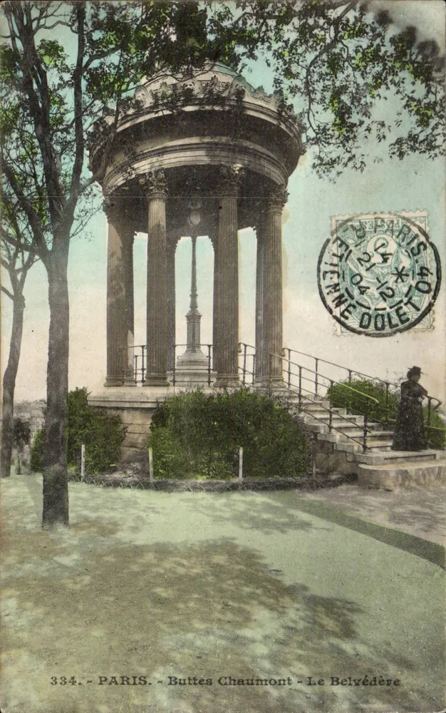 Paris - Buttes Chaumont - O Belvédère — Editor: Thévene Dolet, n° 334 - Frente
