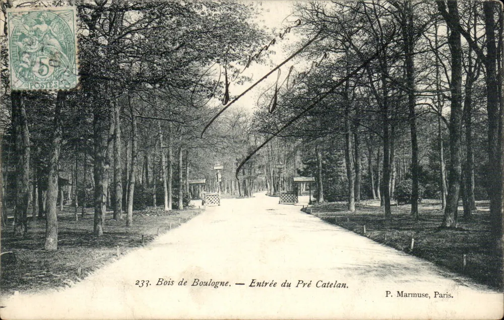 Bois de Boulogne — Eingang zum Pré Catelan — P. Marmuse, Paris, n°233 - Vorderseite