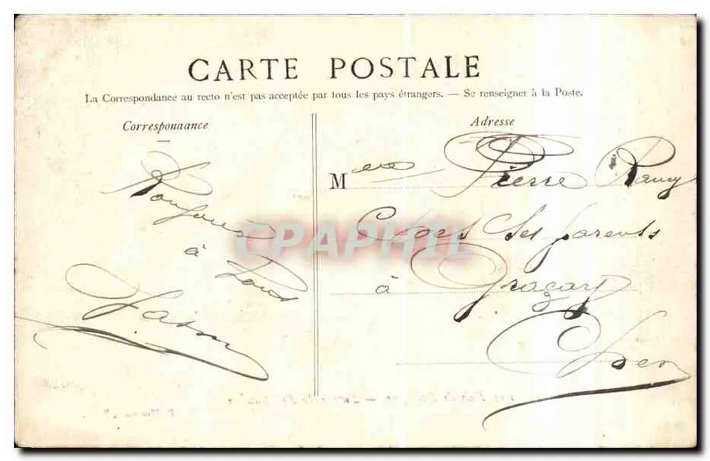 Bois de Boulogne — Eingang zum Pré Catelan — P. Marmuse, Paris, n°233 - Rückseite