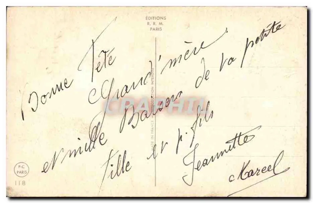 Rosen — drei Sorten — Éditions R.R.M. Paris - Rückseite