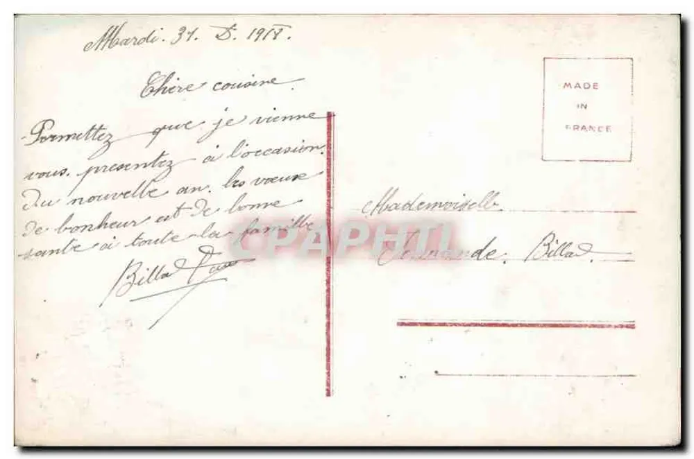 Mann im Anzug — hält zwei Blumensträuße — Irise, Nr. 3208 - Rückseite